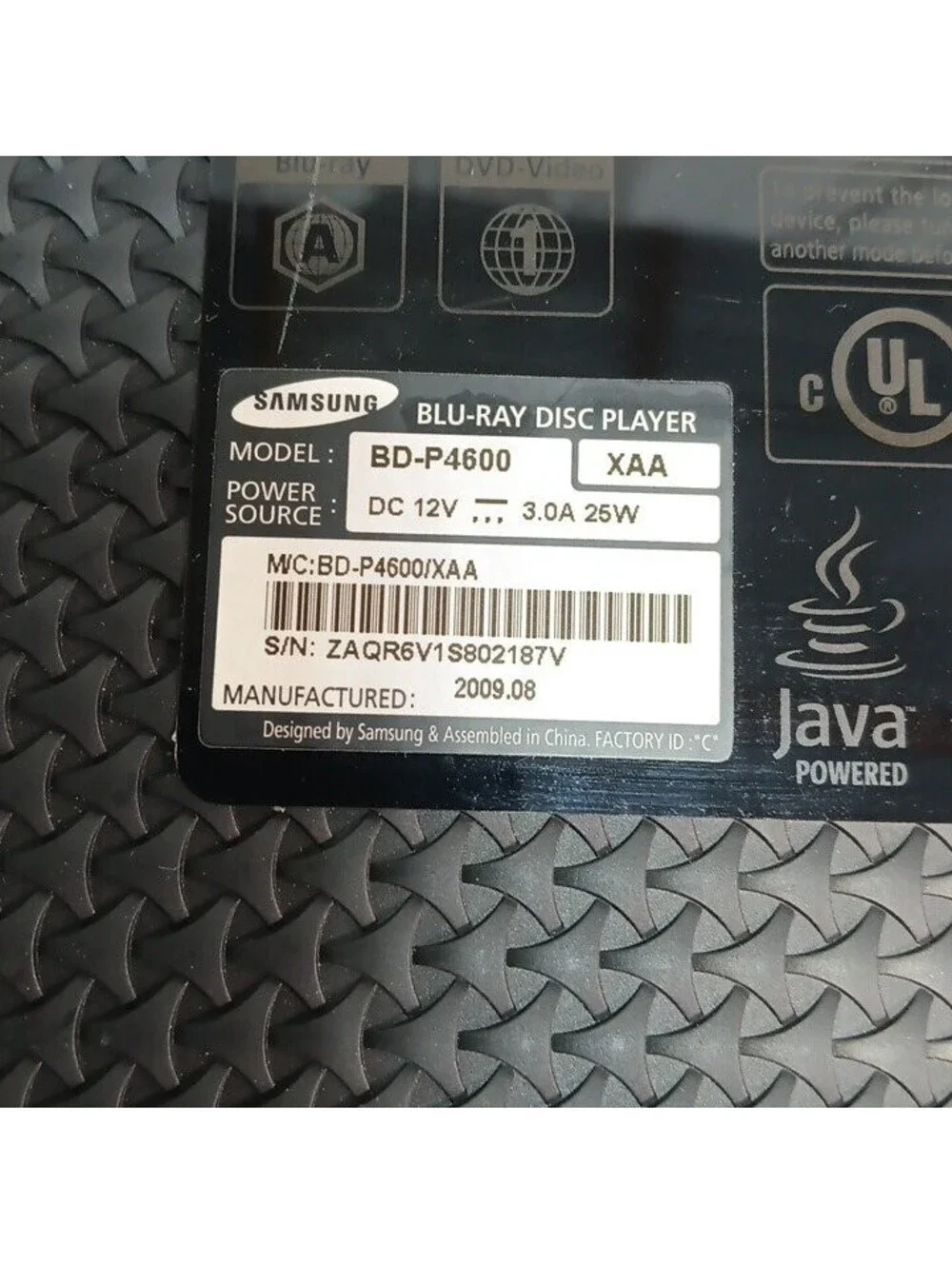 Samsung BD-P1600 Blu-ray Disc Player WiFi 3D Streaming HDMI Black Tested Works